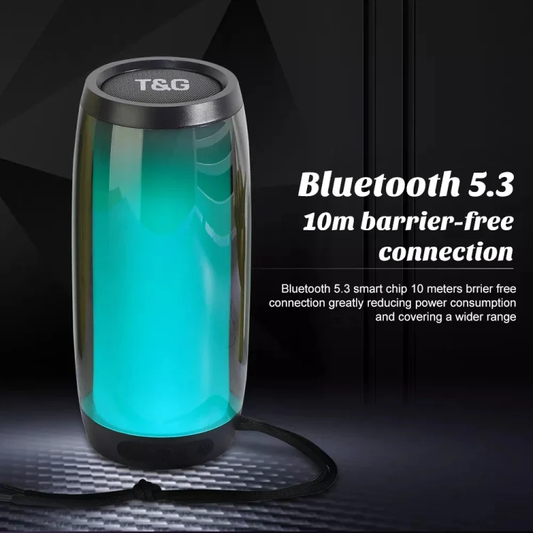 T&G TG335 1800mAh Portable Color LED Wireless Bluetooth Speaker(Blue) - Image 4