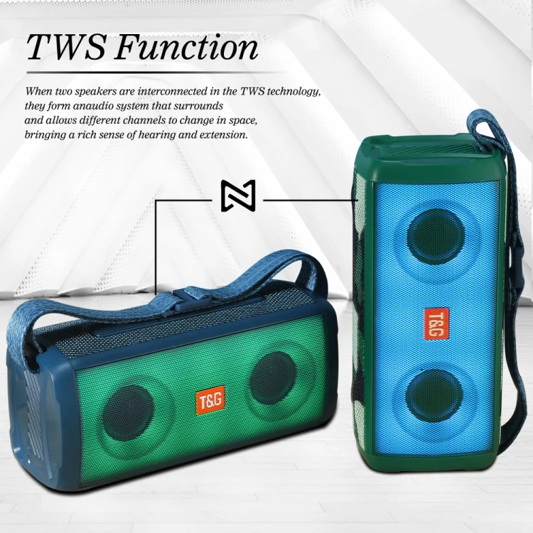 T&G TG345 Portable Outdoor Color LED Wireless Bluetooth Speaker(Blue) - Image 3