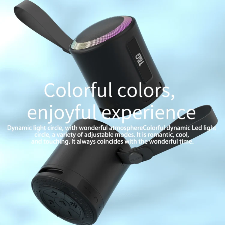 T&G TG373 Outdoor Portable LED Light RGB Multicolor Wireless Bluetooth Speaker Subwoofer(Grey) - Image 4