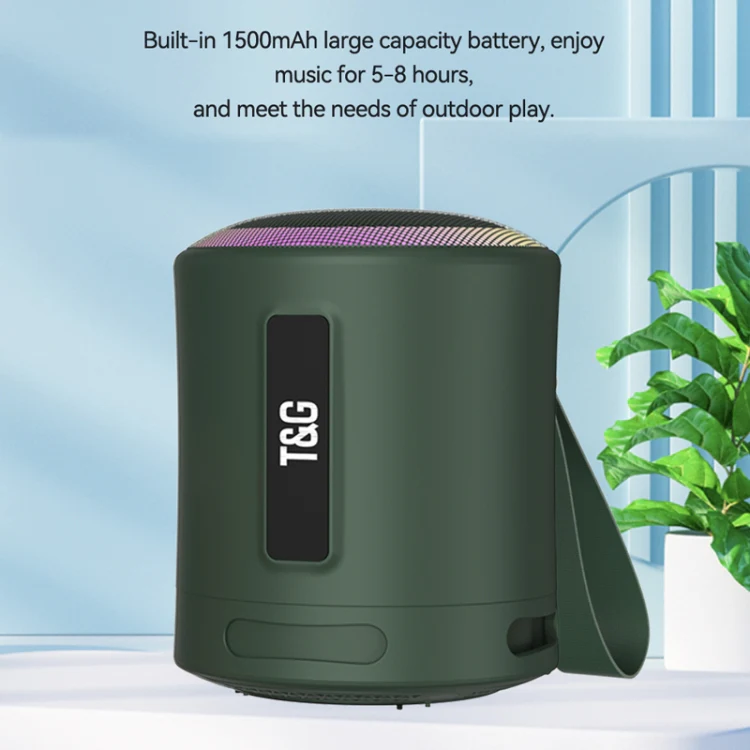 T&G TG373 Outdoor Portable LED Light RGB Multicolor Wireless Bluetooth Speaker Subwoofer(Grey) - Image 5