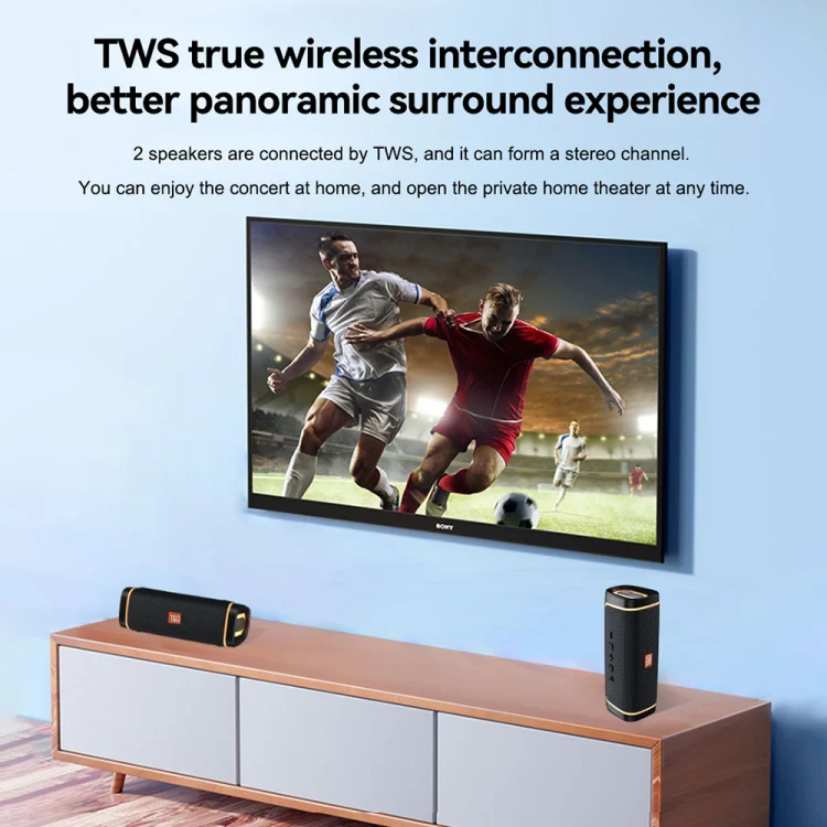 T&G TG375 Outdoor Portable LED Light RGB Wireless Bluetooth Speaker Subwoofer(Dark Green) - Image 7