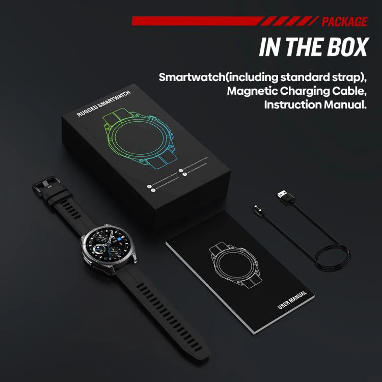 T-Rex 1.43 inch AMOLED Display Rugged Smart Watch with Built-in Flashlight(Black) - Image 12