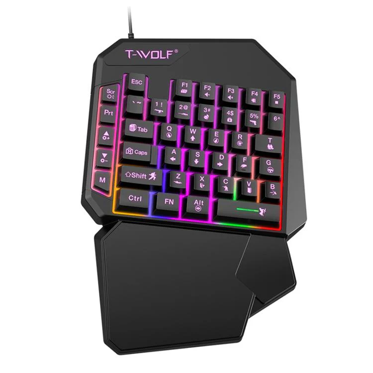 T-WOLF Mobile Gaming One-Handed Keyboard，Specification： T19 Keyboard