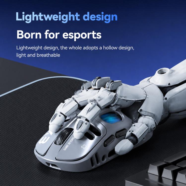 T-WOLF X3 Tri-Mode Wireless Gaming Mouse Ultra-Lightweight Hollow-Out Honeycomb Shell 8000 DPI(Black) - Image 8