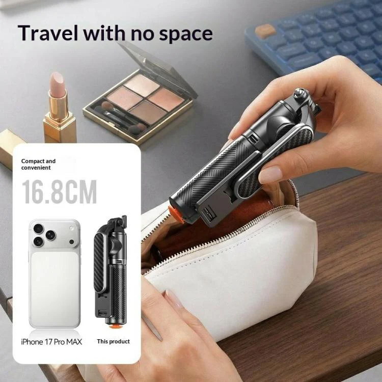 T01S For Live Streaming 3-in-1 Extendable Bluetooth Remote Phone Holder Stand Selfie Stick Tripod - Image 11