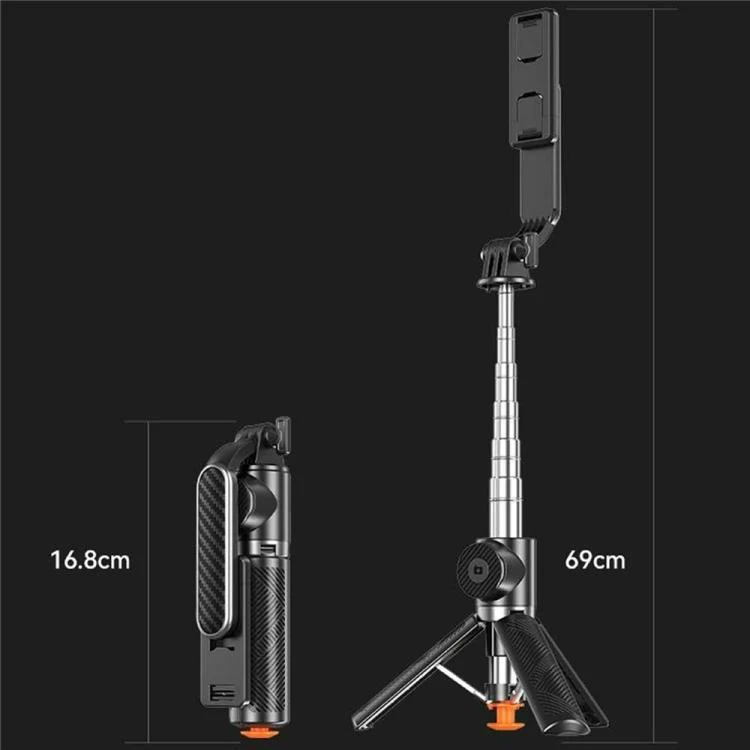 T01S For Live Streaming 3-in-1 Extendable Bluetooth Remote Phone Holder Stand Selfie Stick Tripod - Image 12