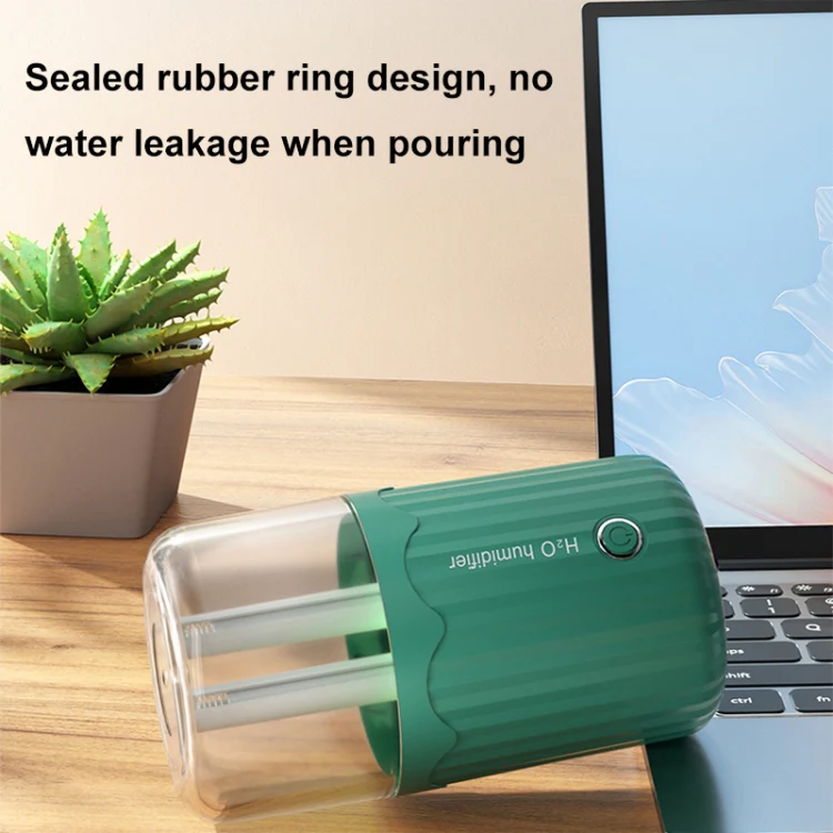 T06 Large-Capacity Atmosphere Night Light Household Dual Spray Air Humidifier, Color: Green Plug-in - Image 6