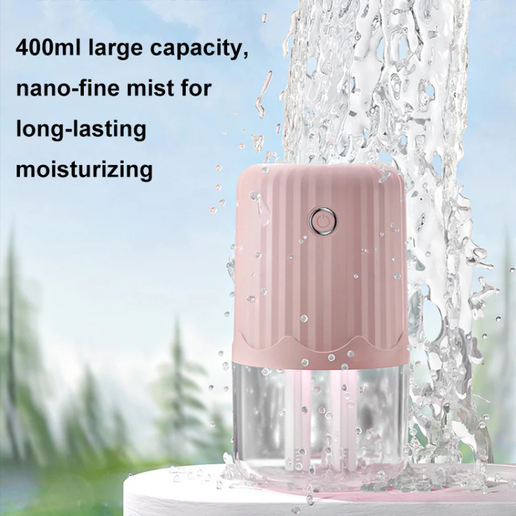 T06 Large-Capacity Atmosphere Night Light Household Dual Spray Air Humidifier, Color: Pink Plug-in - Image 5