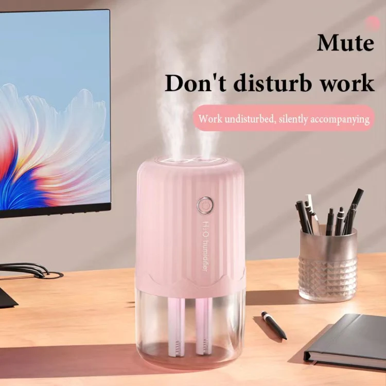 T06 Large-Capacity Atmosphere Night Light Household Dual Spray Air Humidifier, Color: Purple Plug-in - Image 8
