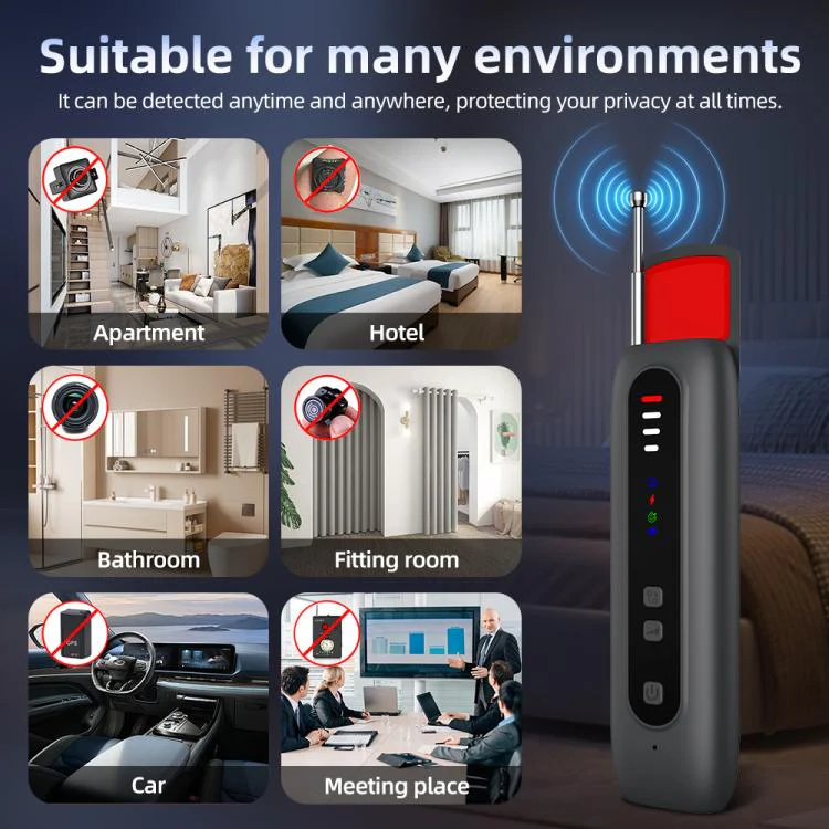 T07 Multifunctional Detector IR Scanner GPS WiFi Signal Anti-Spy Bug Finder for Hotel Travel(Black) - Image 8