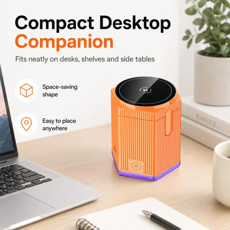T10 15W Multifunctional Magnetic Wireless Charger Desktop Phone Stand(Orange) - Image 2