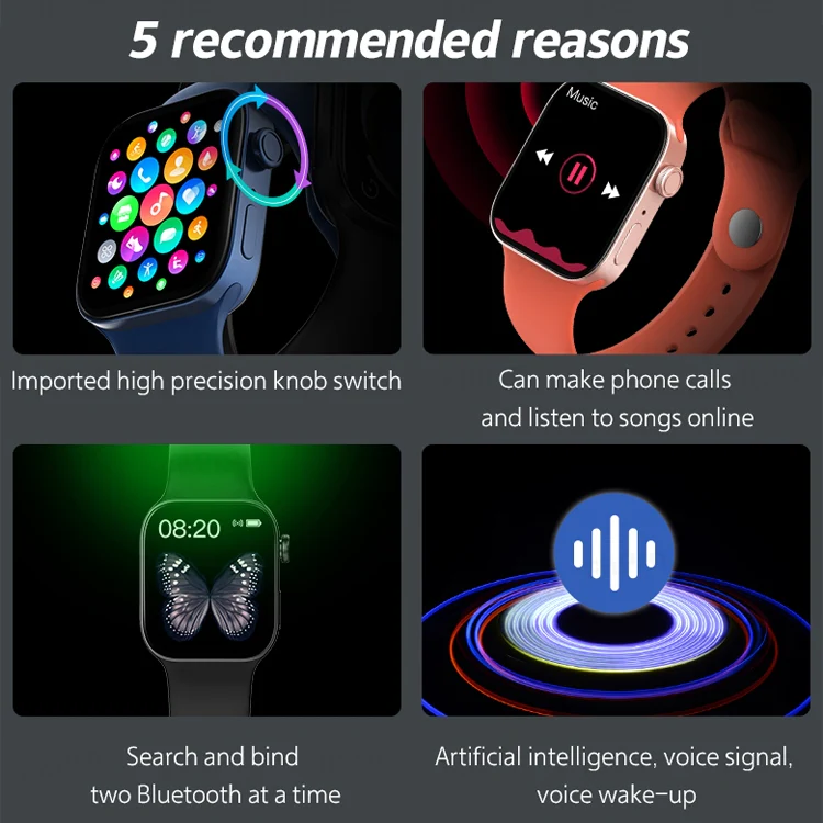 T500+MAX 1.69 inch HD Screen Smart Wristband, Support Bluetooth Calling/Heart Rate Monitoring (Black) - Image 4