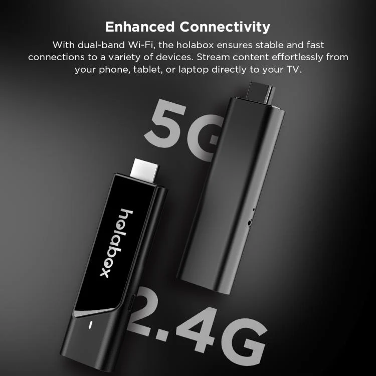 T600 HOLA BOX 4K UHD Android 11 TV Stick Amlogic S905Y4 2GB+16GB, Plug:EU Plug(White Logo) - Image 6