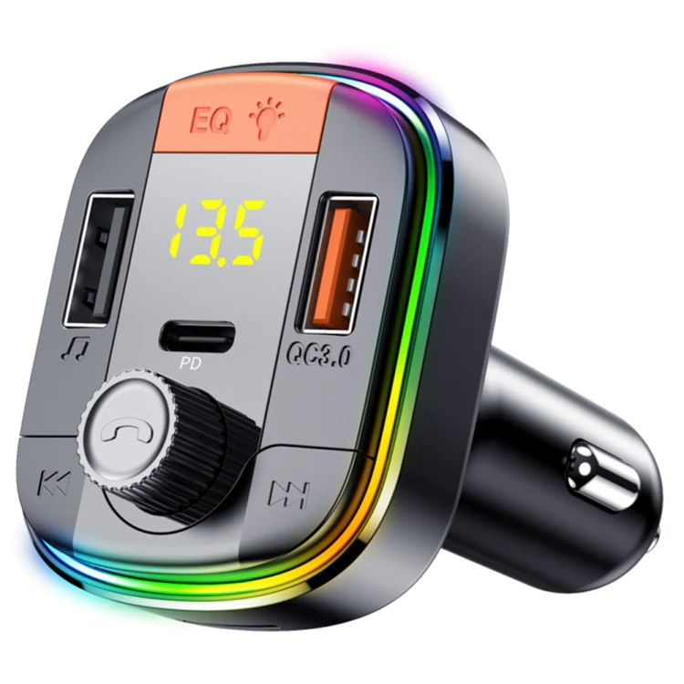 T832 Car Bluetooth FM Transmitter Colorful Light MP3 Player Powerful Quick Charger QC3.0 - Image 3