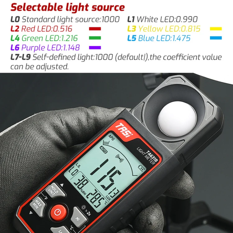TASI TA631B 300,000 LUX Ambient Temperature Illuminating Meter Bright Test Instrument Brightness Light Meter - Image 5