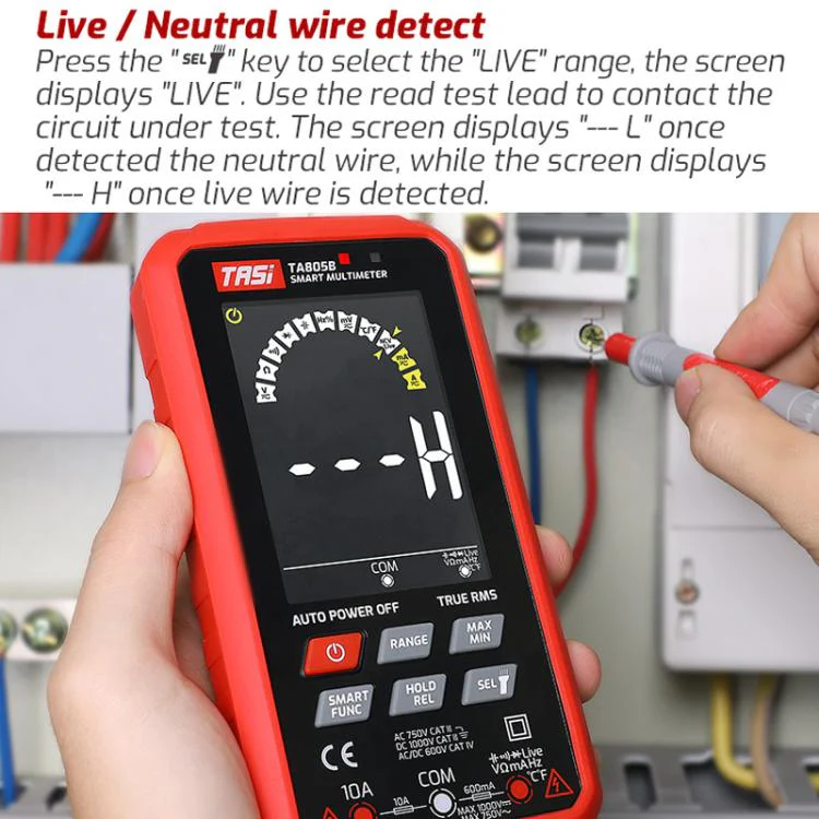 TASI TA805A Battery-powered Large Screen Digital Fully Automatic Smart Multimeter - Image 3