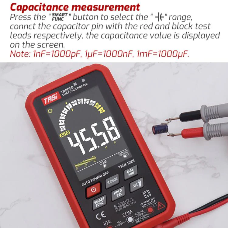 TASI TA805B Rechargeable Large Screen Digital Fully Automatic Smart Multimeter - Image 10