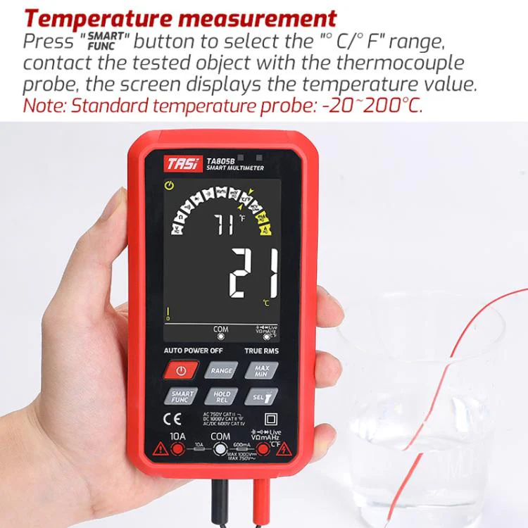 TASI TA805B Rechargeable Large Screen Digital Fully Automatic Smart Multimeter - Image 5