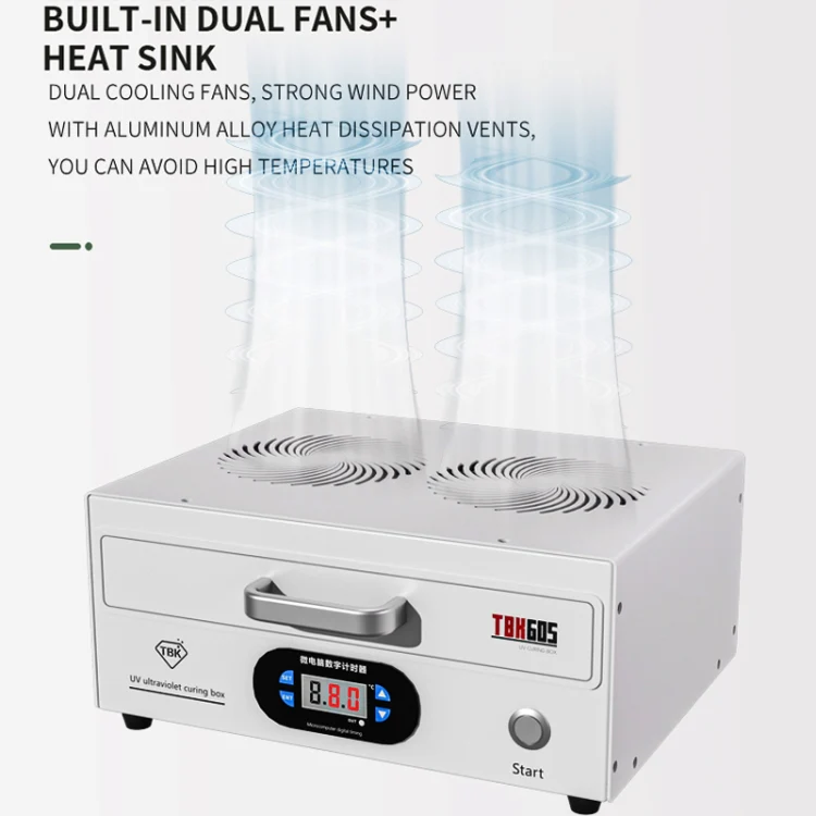 TBK 605 100W Mini UV Curing Lamp Box 48 LEDs Curved Surface Screen UV Curing Box, EU Plug - Image 3