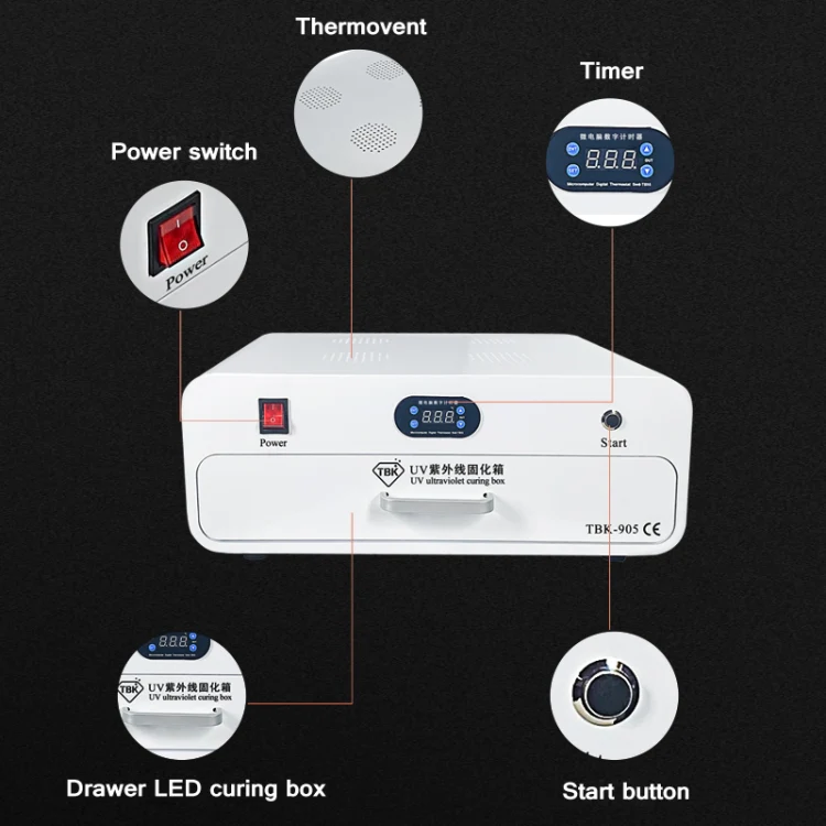 TBK-905 220V UV Curing Box Mobile Phone LCD Screen Glass OCA Curing Bonding - Image 10