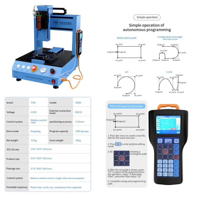 TBK 983B Multifunction Automatic Dispensing Machine for UV Glue(UK Plug) - Image 2