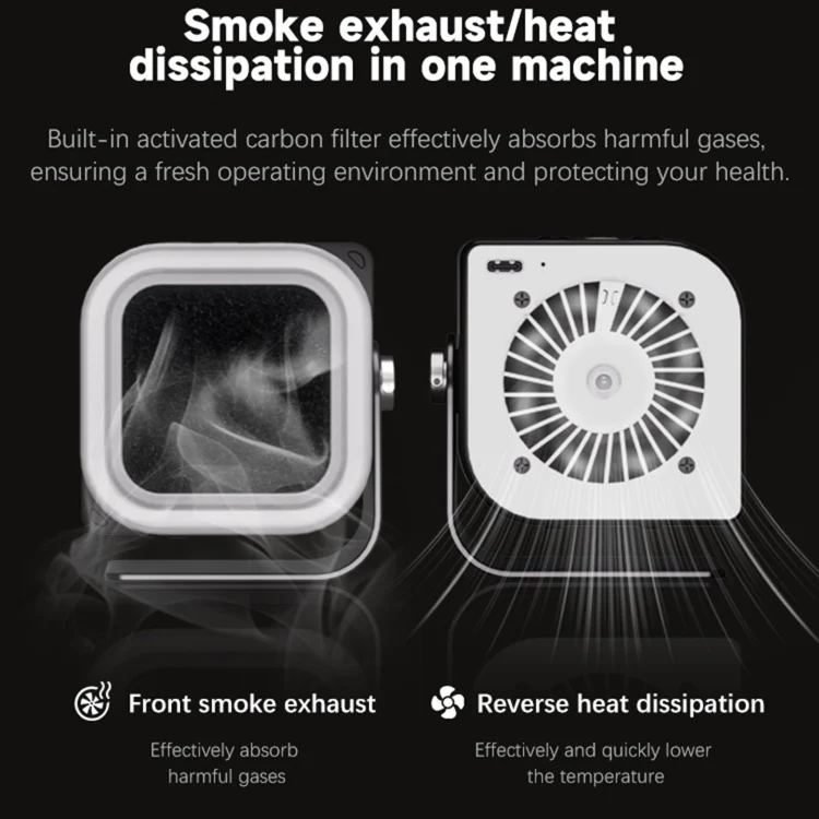 TBK F001 3 in 1 Smoking & UV Curing & Filtration Smoke Exhaust Multifunctional Fan - Image 3