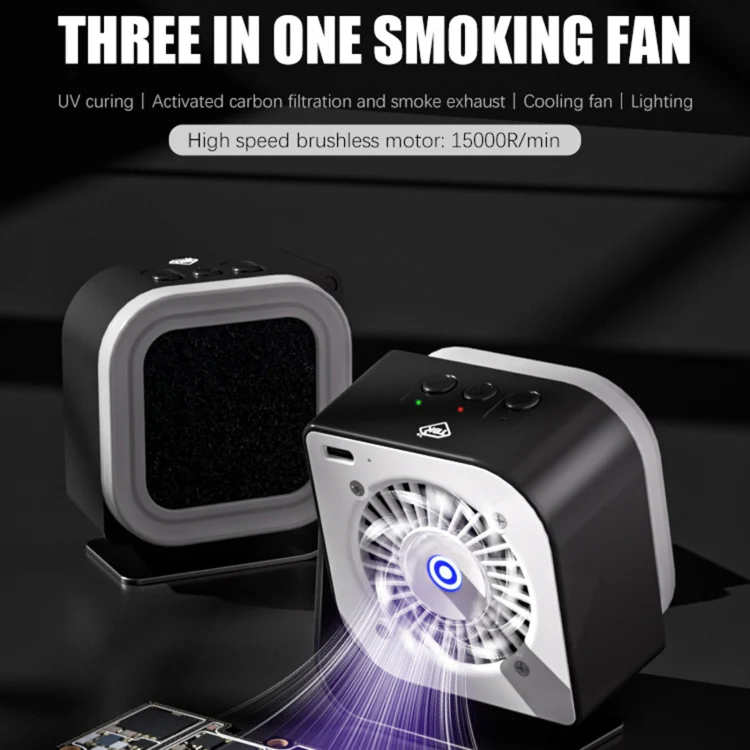 TBK F001 3 in 1 Smoking & UV Curing & Filtration Smoke Exhaust Multifunctional Fan - Image 6