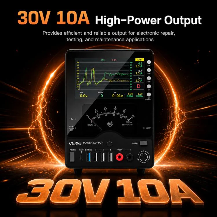 TBK TBK-218 30V / 10A Intelligent Control Curved DC Regulated Power Supply with Pointer Meter, Plug:AU Plug - Image 5