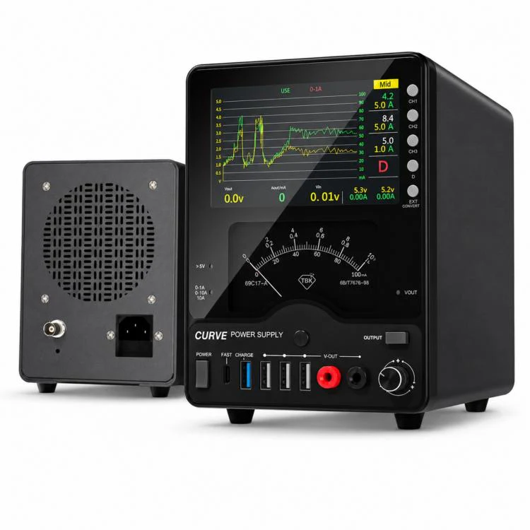 TBK TBK-218 30V / 10A Intelligent Control Curved DC Regulated Power Supply with Pointer Meter, Plug:EU Plug