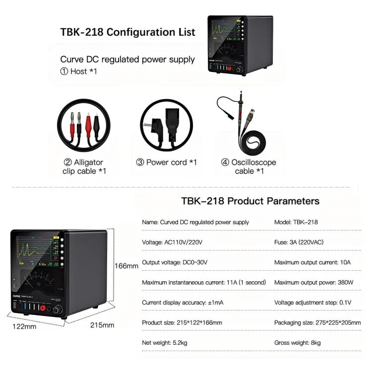 TBK TBK-218 30V / 10A Intelligent Control Curved DC Regulated Power Supply with Pointer Meter, Plug:EU Plug - Image 10