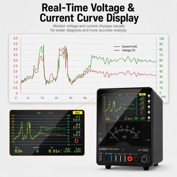 TBK TBK-218 30V / 10A Intelligent Control Curved DC Regulated Power Supply with Pointer Meter, Plug:UK Plug - Image 6