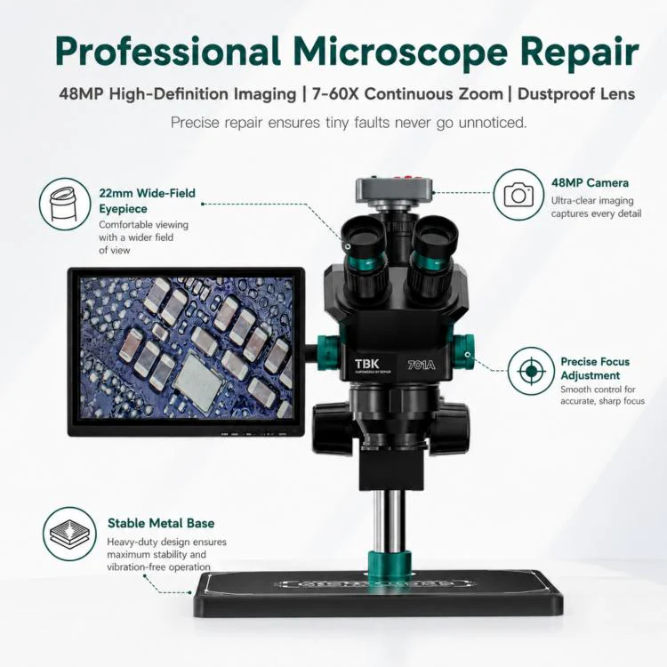 TBK TBK-701A 48MP 7X-60X Continuous Zoom Digital Microscope - Image 3