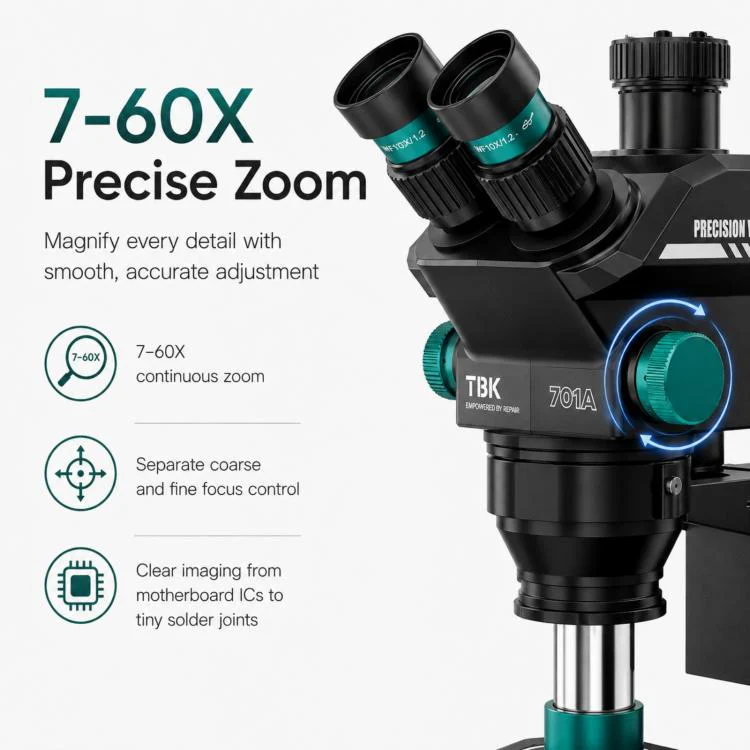 TBK TBK-701A 48MP 7X-60X Continuous Zoom Digital Microscope - Image 6