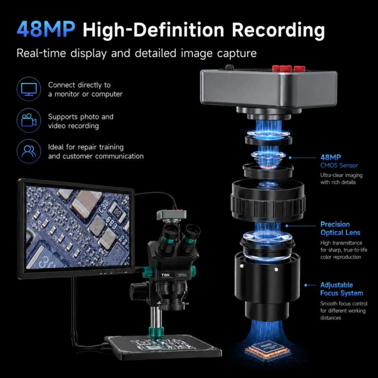 TBK TBK-701A 48MP 7X-60X Continuous Zoom Digital Microscope - Image 8