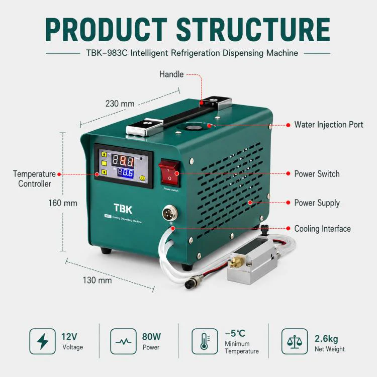 TBK TBK-983C AB Glue Cooling Dispensing Machine, Plug:AU Plug - Image 8