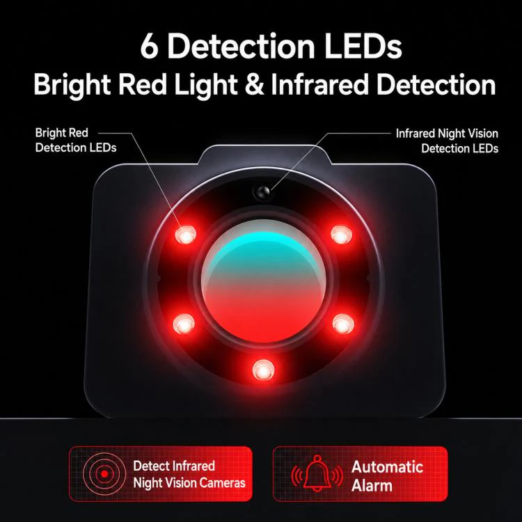 TC200 Anti-Spy Camera Detector Infrared Hotel Privacy Finder Device(Black) - Image 9