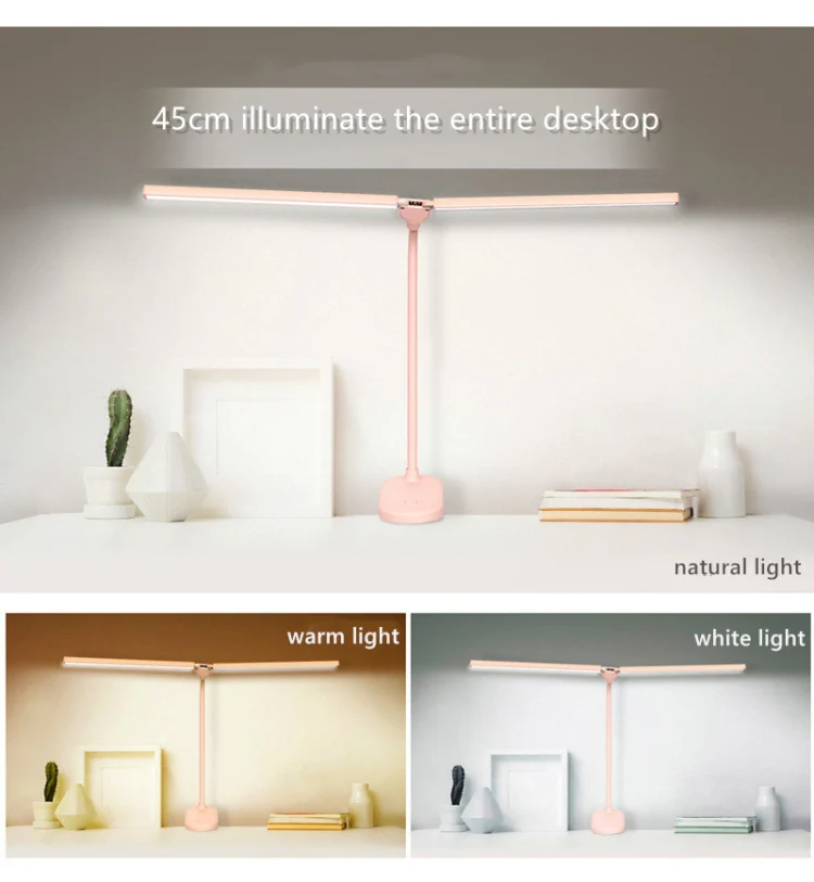 TD5 Double Lamp Head USB Desktop Clip Table Lamp,Style: Plug-in Version (Black) - Image 5