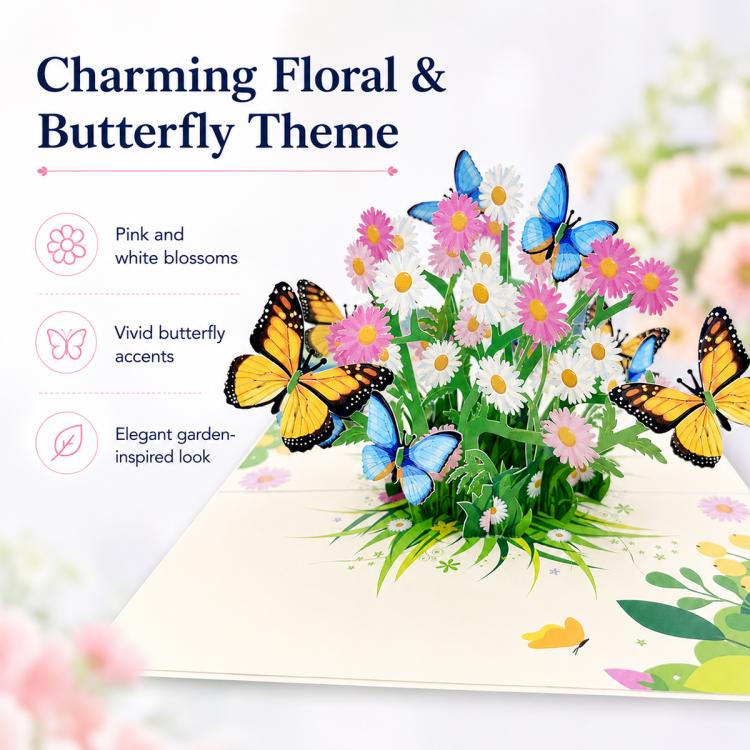 TeacherS Day 3D Paper-Cut Greeting Card(Flowers and Butterflies) - Image 4