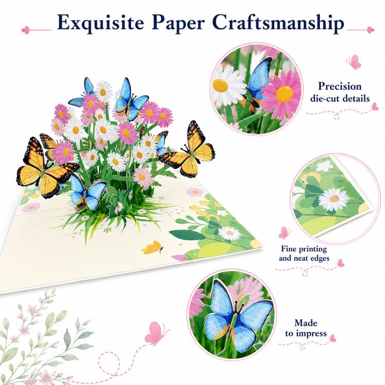 TeacherS Day 3D Paper-Cut Greeting Card(Flowers and Butterflies) - Image 5