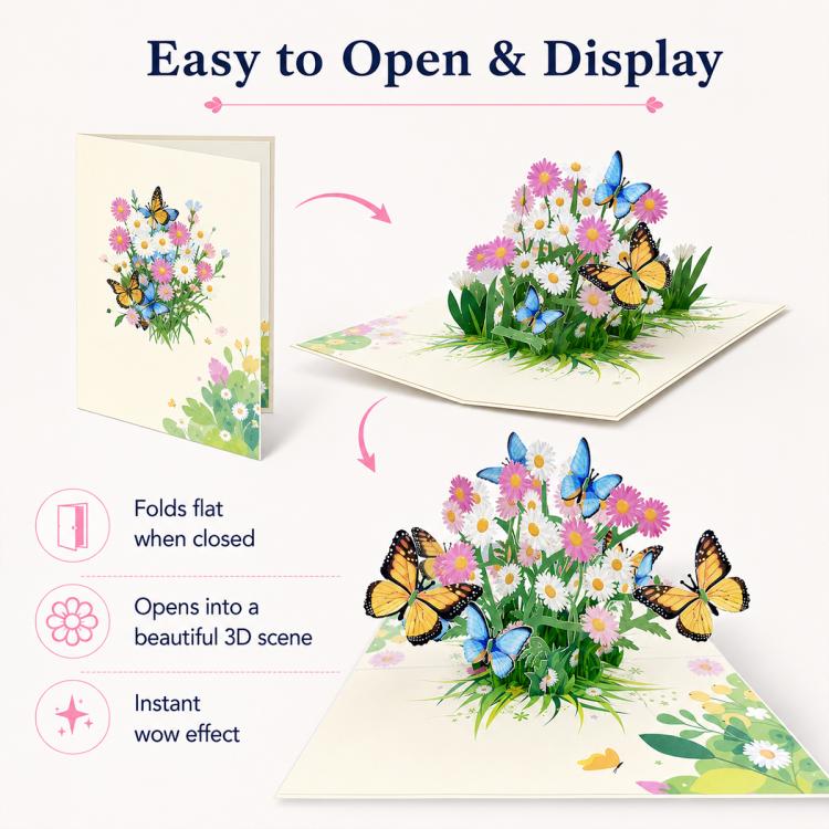 TeacherS Day 3D Paper-Cut Greeting Card(Flowers and Butterflies) - Image 7