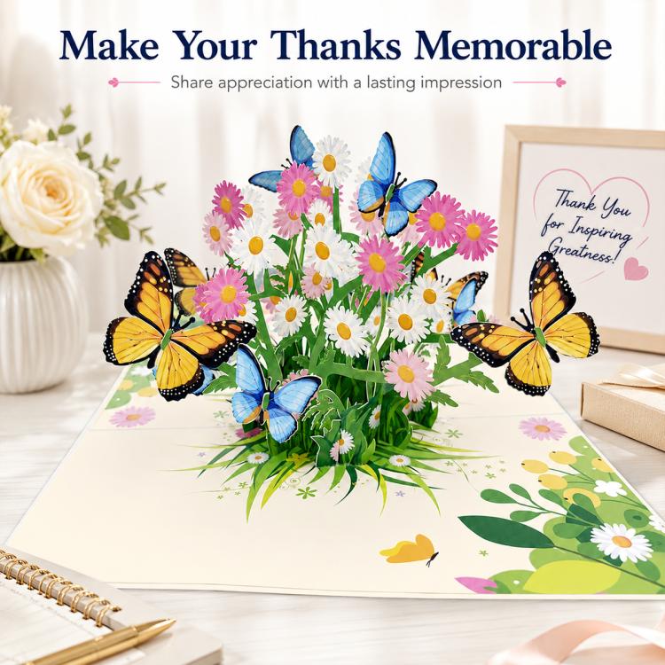 TeacherS Day 3D Paper-Cut Greeting Card(Flowers and Butterflies) - Image 9