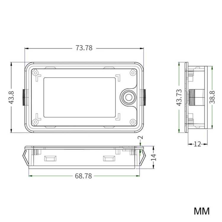 TEKM 8-100V Universal LCD Two-Wire Battery Voltage Meter with Digital Display, Model: Standard - Image 3