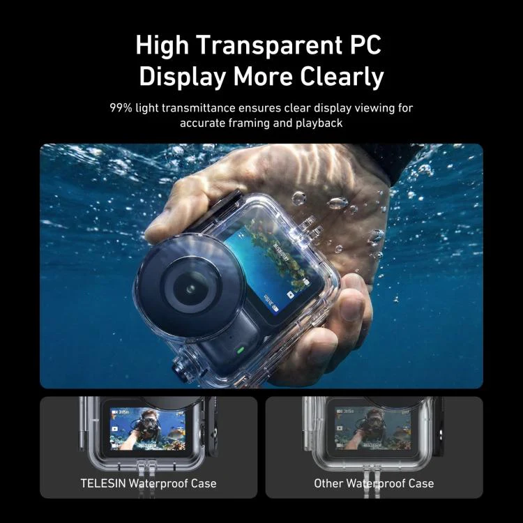 TELESIN 60m Waterproof Case for DJI Osmo Nano IPX8 Under-Water Dive Housing Anti-Fog Action Camera Protection Cover(Transparent) - Image 8