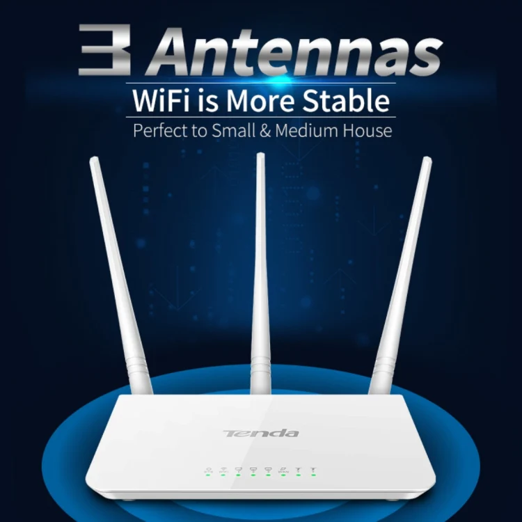 Tenda F3 Wireless 2.4GHz 300Mbps WiFi Router with 3*5dBi External Antennas(White) - Image 5