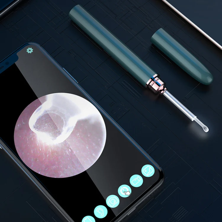 TES02 WIFI High-definition Intelligent Visual Ear Scoop(Ink Green) - Image 4