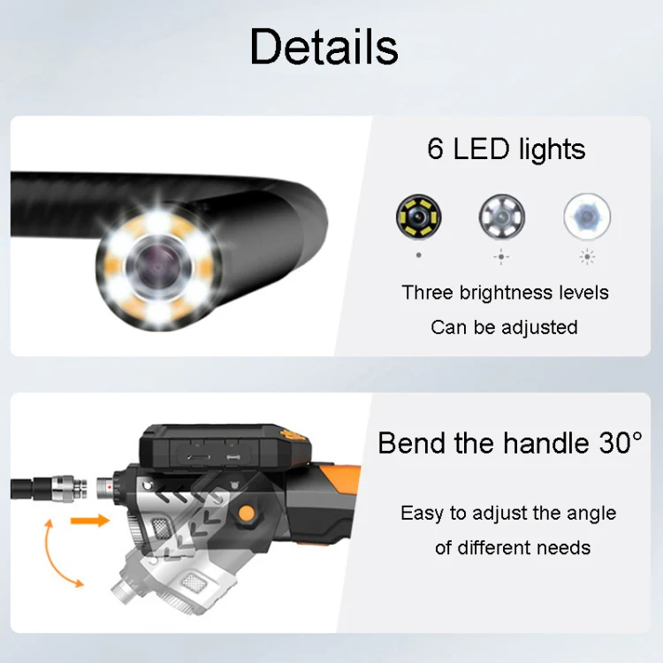 Teslong NTS300 5.5mm-3M Dual Lens Waterproof 5 Inch HD Industrial Borescope Auto Repair Tools - Image 8