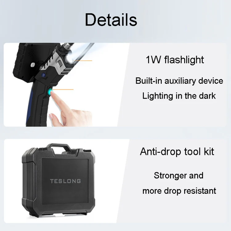 Teslong NTS300 5.5mm-3M Dual Lens Waterproof 5 Inch HD Industrial Borescope Auto Repair Tools - Image 9