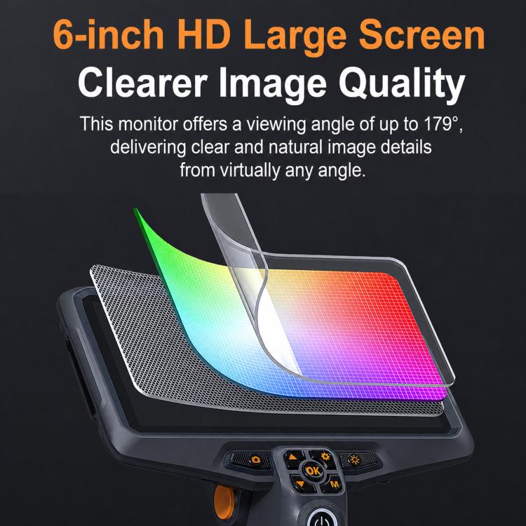 TESLONG NTS600 6 Inch Large Screen HD Industrial Endoscope IP67 Waterproof Inspection Camera, Spec: 3-Lens 7.9mm / 5m - Image 3