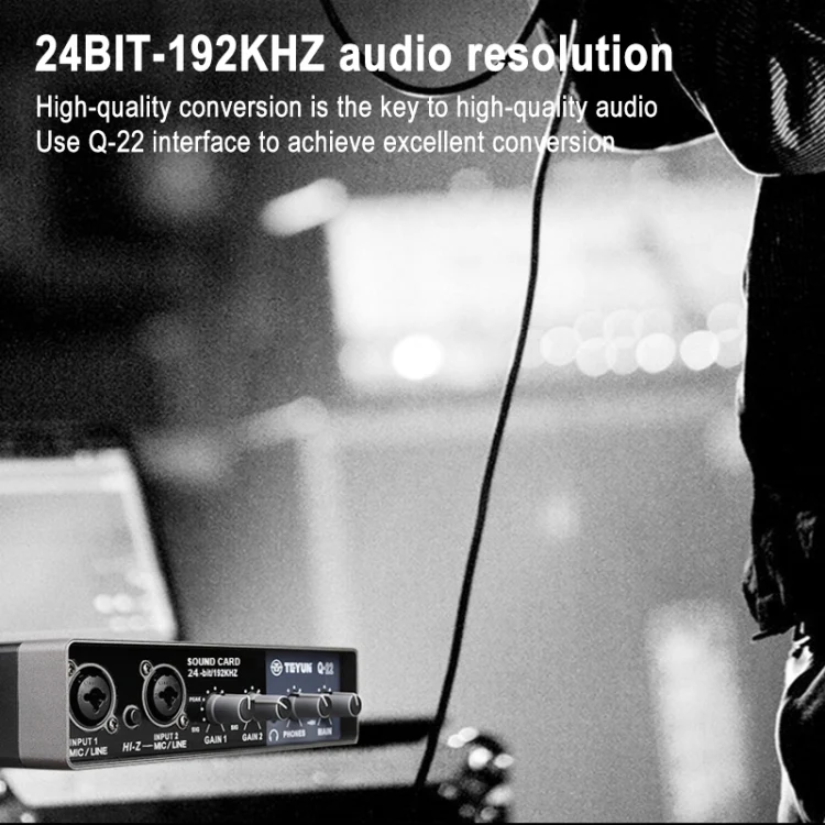 TEYUN Q-22 USB Computer Free Srive Microphone External Sound Card(Black) - Image 6