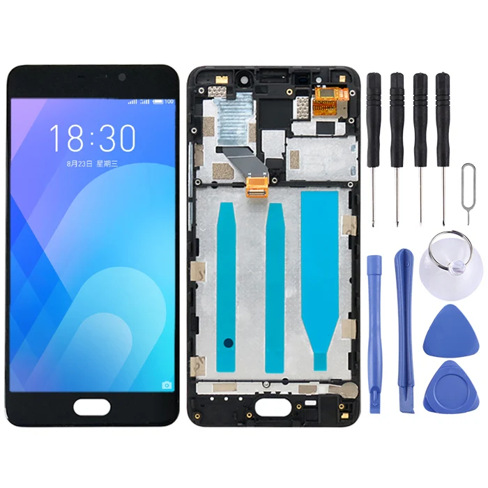 TFT LCD Screen for Meizu M6 Note Digitizer Full Assembly with Frame(Black)